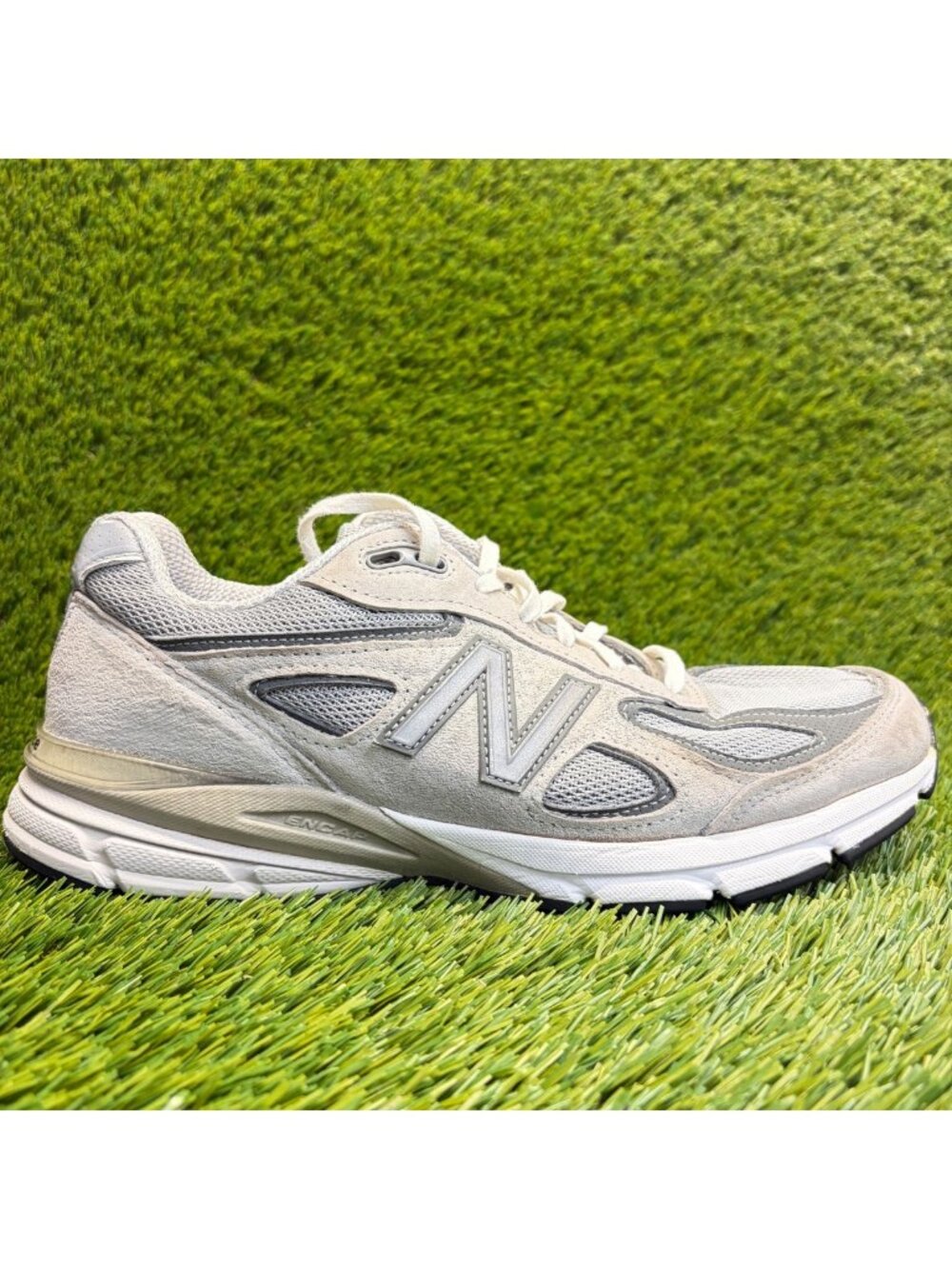 New Balance 990v4 Mens Size 9 Gray Silver White Athletic Running Shoes Sneakers